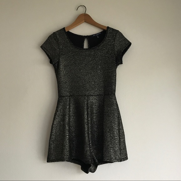 one clothing Pants - One Clothing Black Silver Sparkly Romper Size M